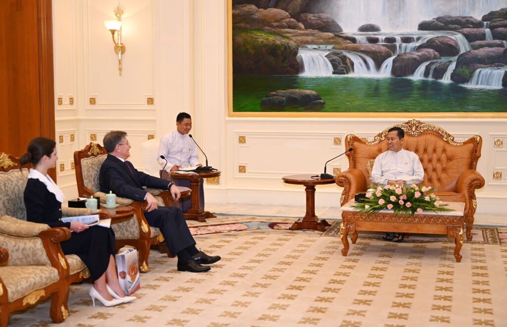 SAC Vice-Chair Deputy PM Vice-Senior General Soe Win receives Russian Ambassador to Myanmar